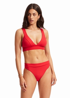 Seafolly Collective High Rise Pant - Chilli Red affordable swimwear for women, chic swimsuits for women