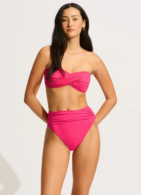 Seafolly Collective High Waist Wrap Front Pant - Raspberry affordable swimwear for women, chic swimsuits for women