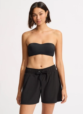 Seafolly Collective Mid Length Boardshort - Black modern womens swimwear, one piece swimsuits women