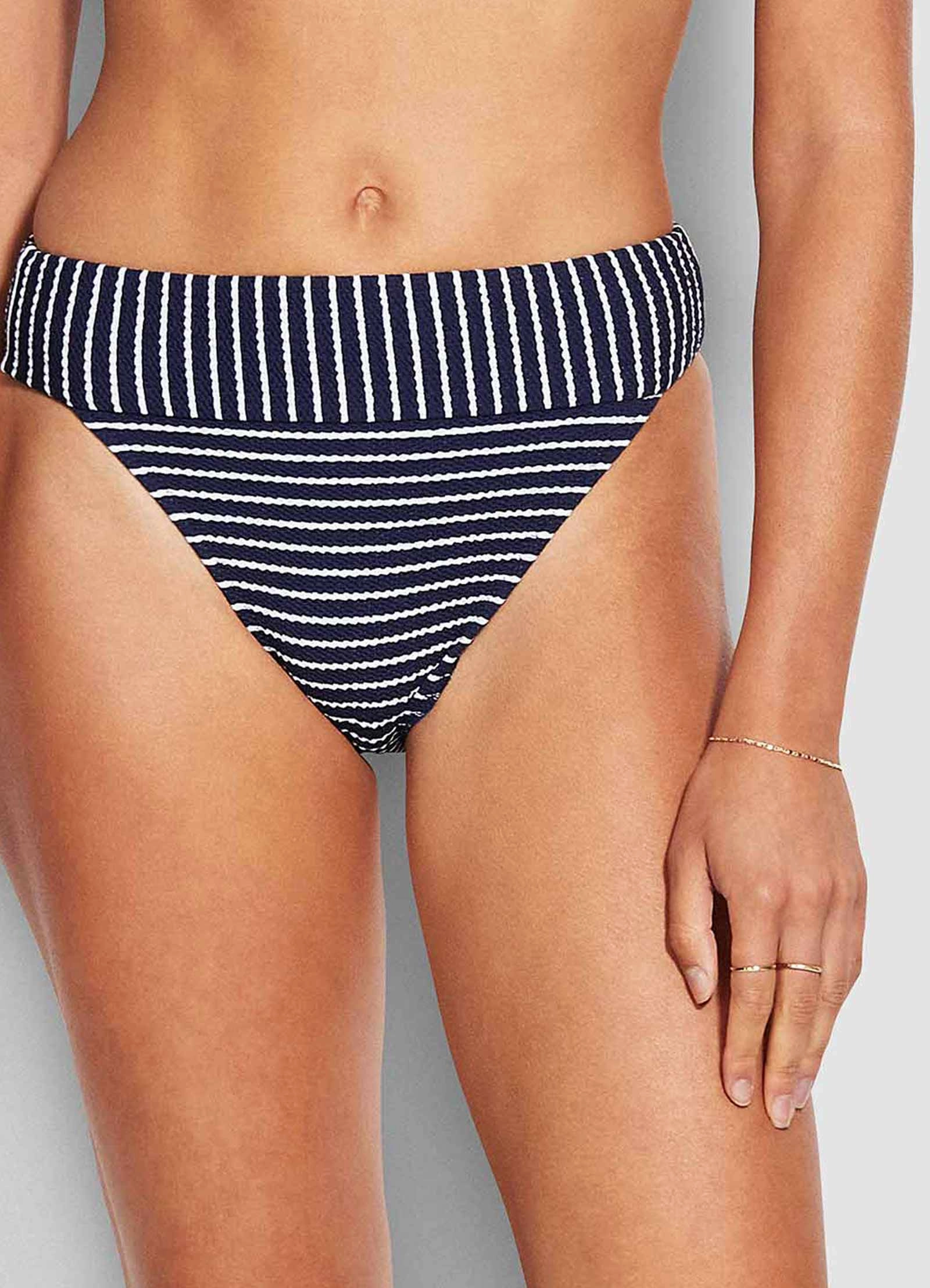 Seaside Stripe Banded Hi Rise Pant - True Navy