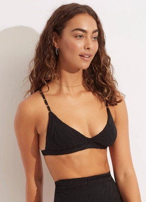 Second Wave Fixed Tri Bra - Black flattering swimwear women, comfortable swimwear for women
