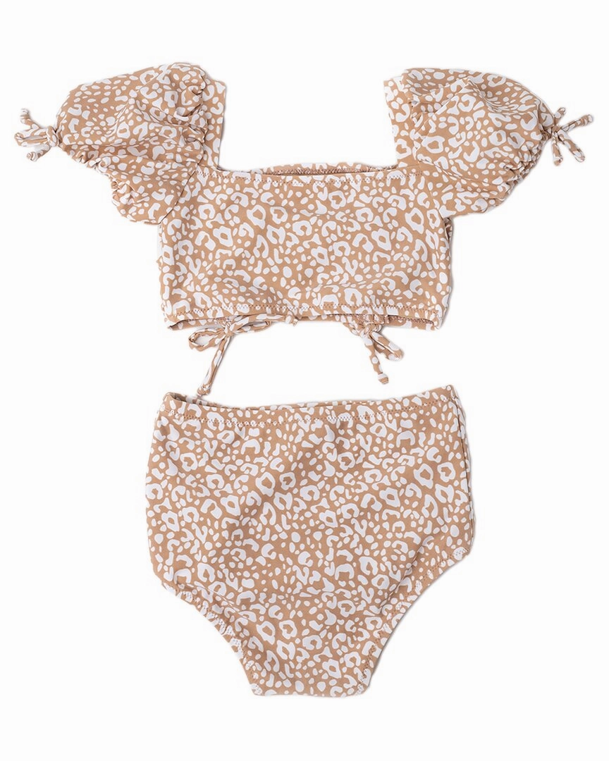 Shade Critters Ditsy Leopard Cinched High Waist Bikini