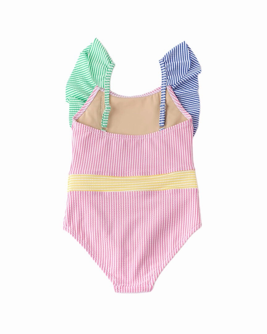 Shade Critters Seersucker Ruffle Shoulder Swimsuit