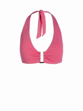 Shana Top In Hibiscus Metallic strapless swimwear tops, lightweight swim tops