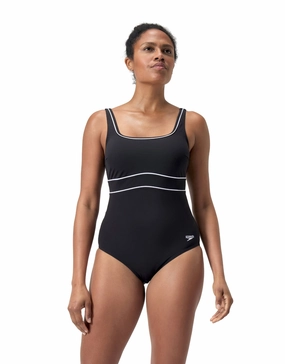 Shaping ContourEclipse Swimsuit - Black/White minimalistic swimsuits women, sleek swimwear styles