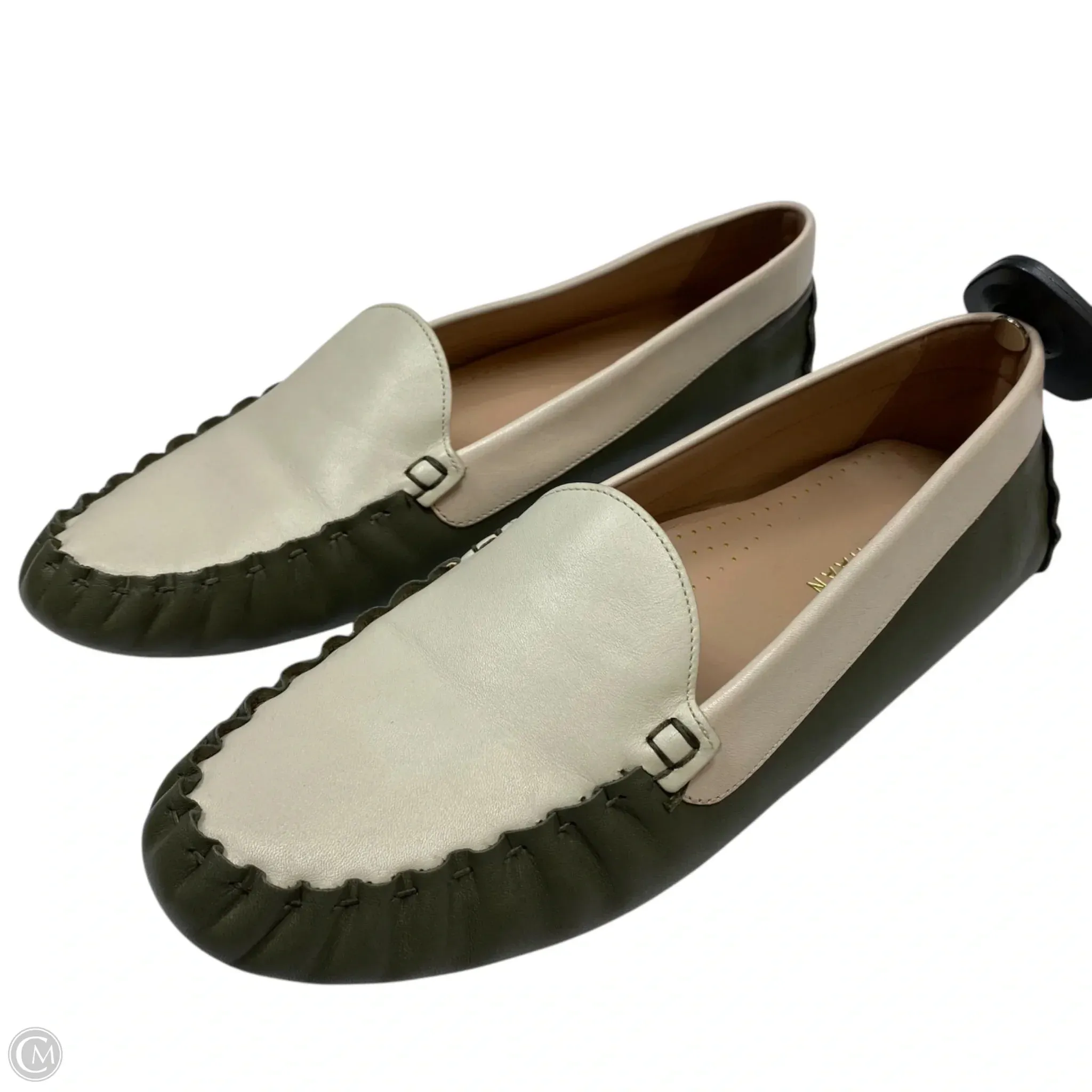 Shoes Designer By Cole-haan In Cream & Green, Size: 8.5 cole haan