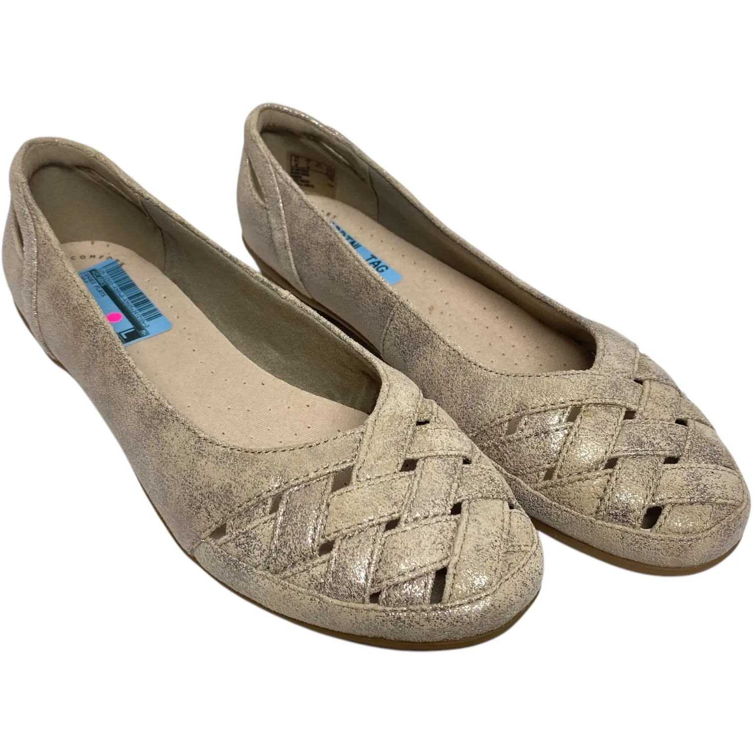 Shoes Flats By Clarks In Gold, Size: 7 clarks