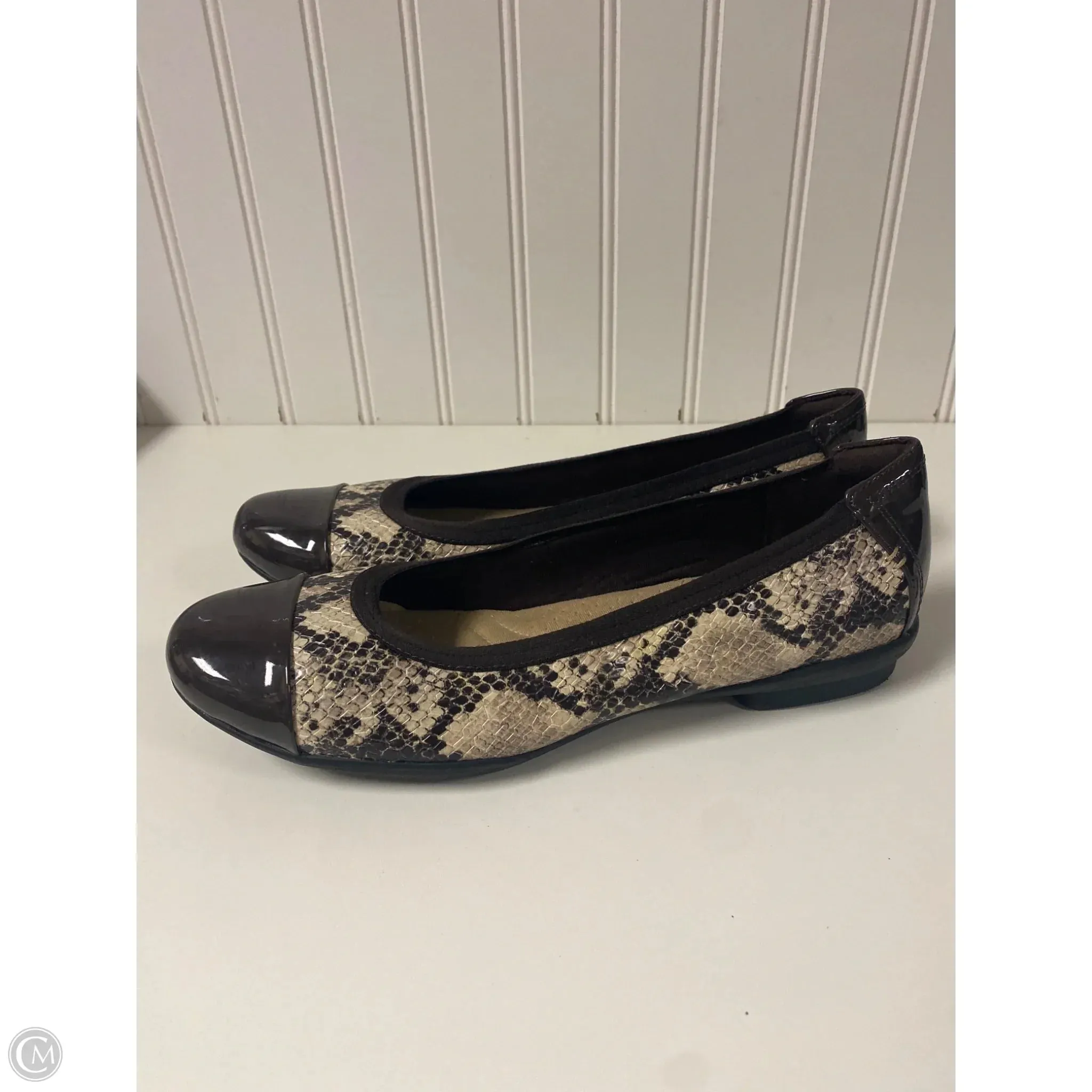 Shoes Flats By Clarks In Snakeskin Print, Size: 8 clarks