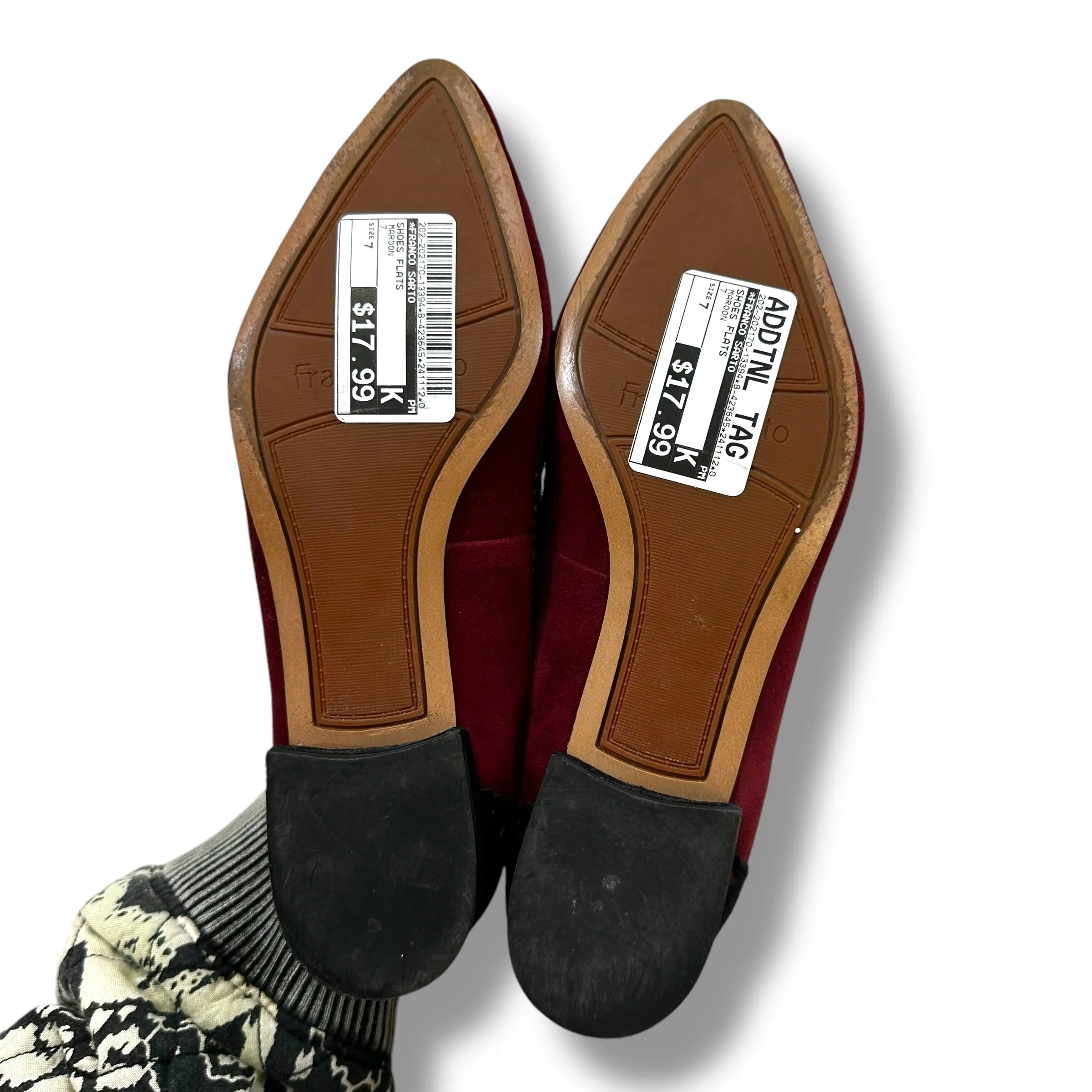 Shoes Flats By Franco Sarto In Maroon, Size: 7 franco sarto
