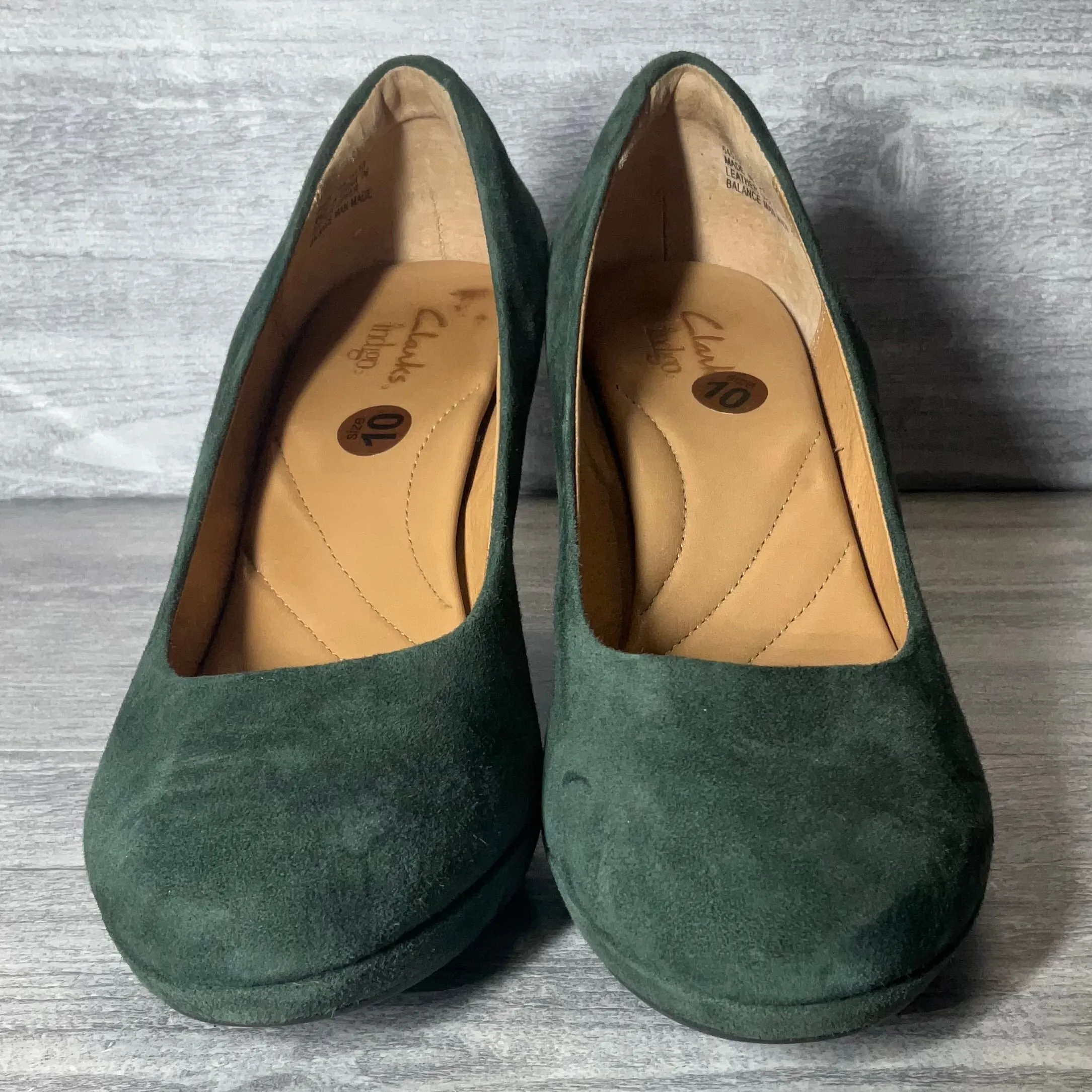 Shoes Heels Block By Clarks In Green, Size: 10 clarks