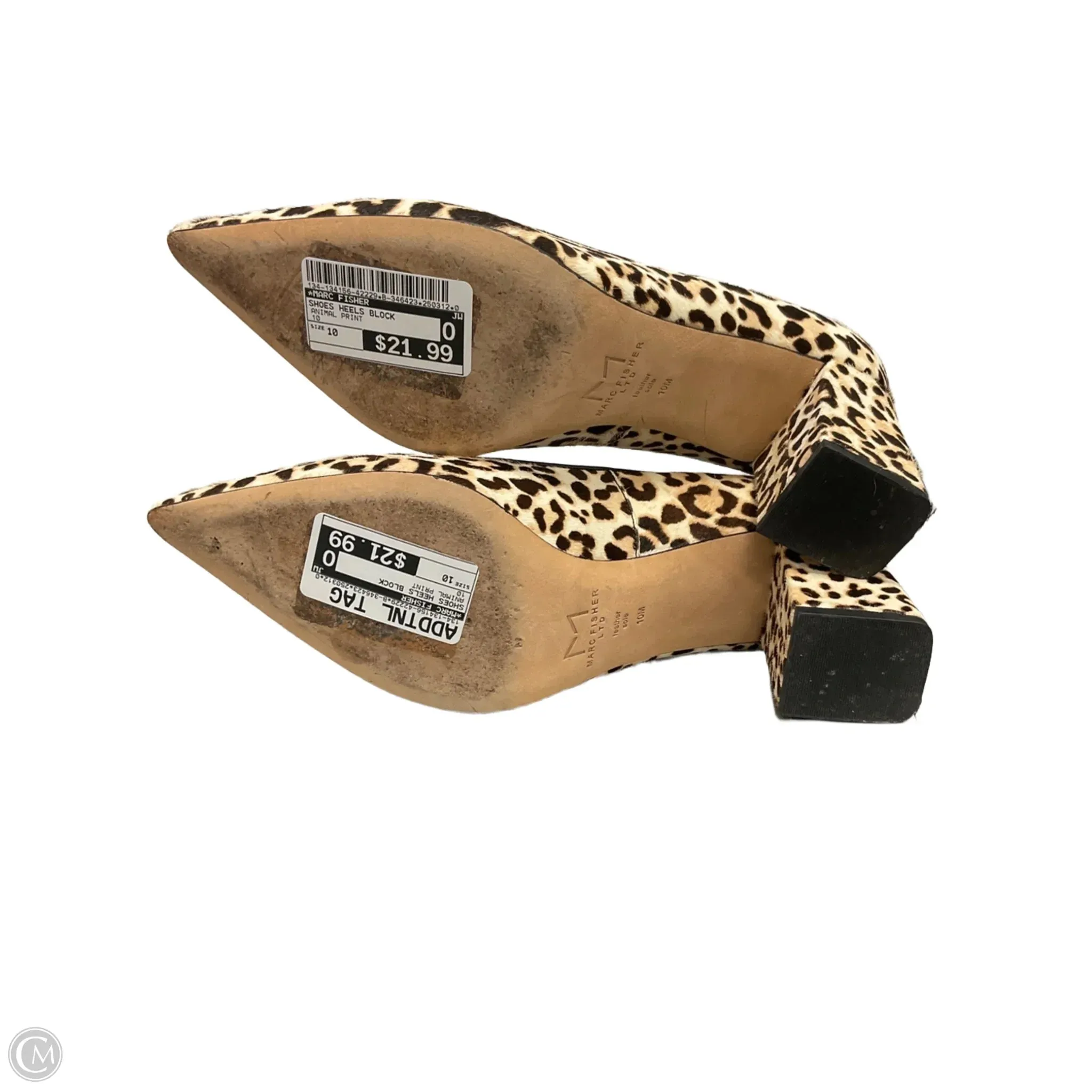 Shoes Heels Block By Marc Fisher In Animal Print, Size: 10 marc-fisher
