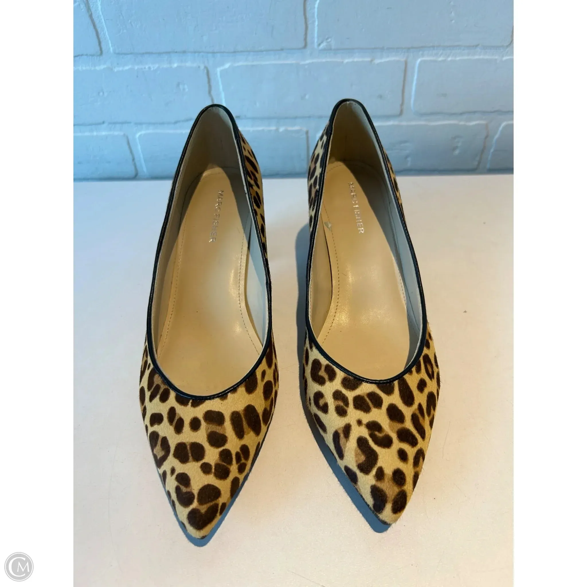 Shoes Heels Block By Marc Fisher In Brown & Cream, Size: 8 marc-fisher