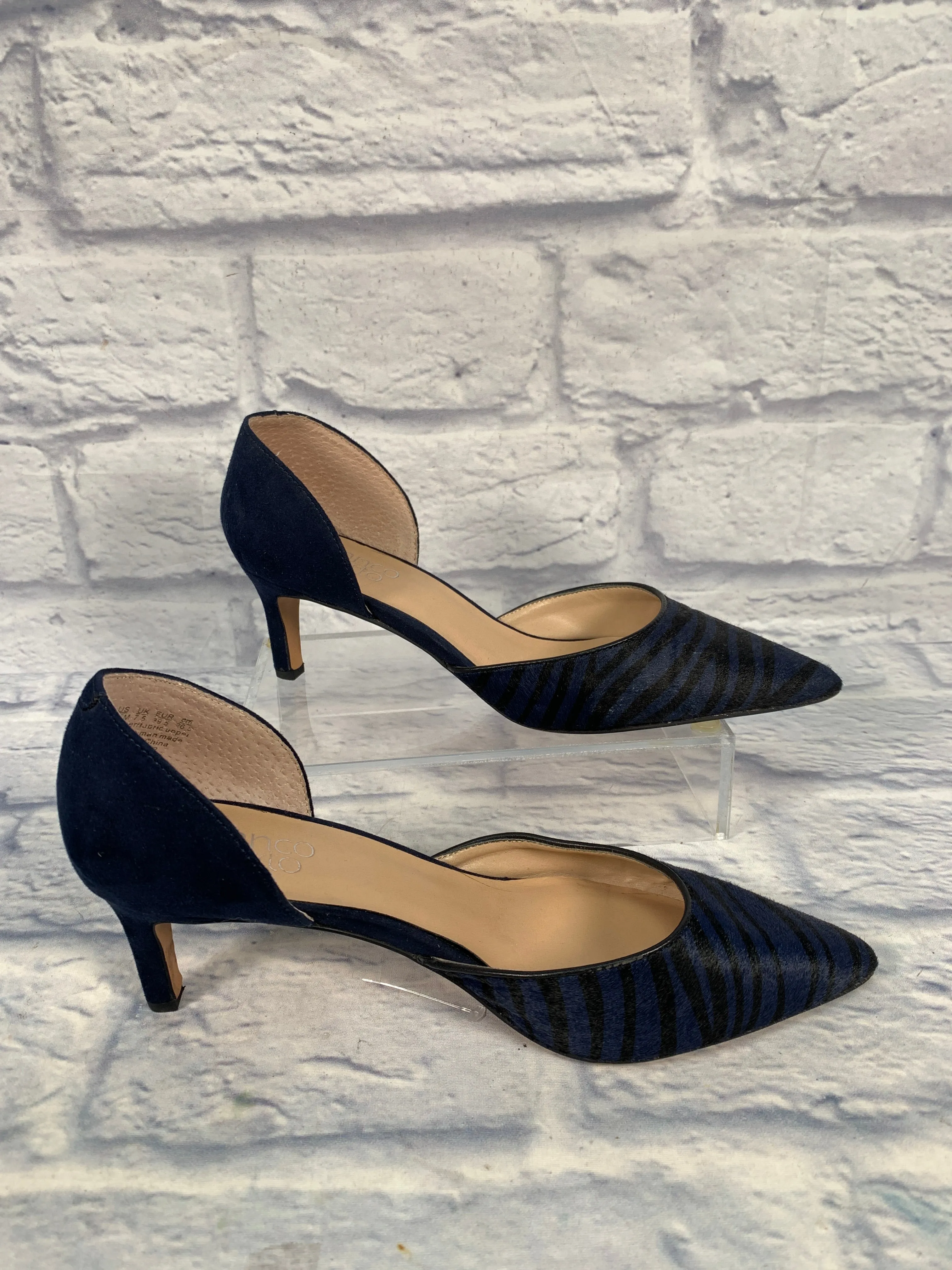 Shoes Heels Kitten By Franco Sarto In Black & Blue, Size: 9.5 franco sarto