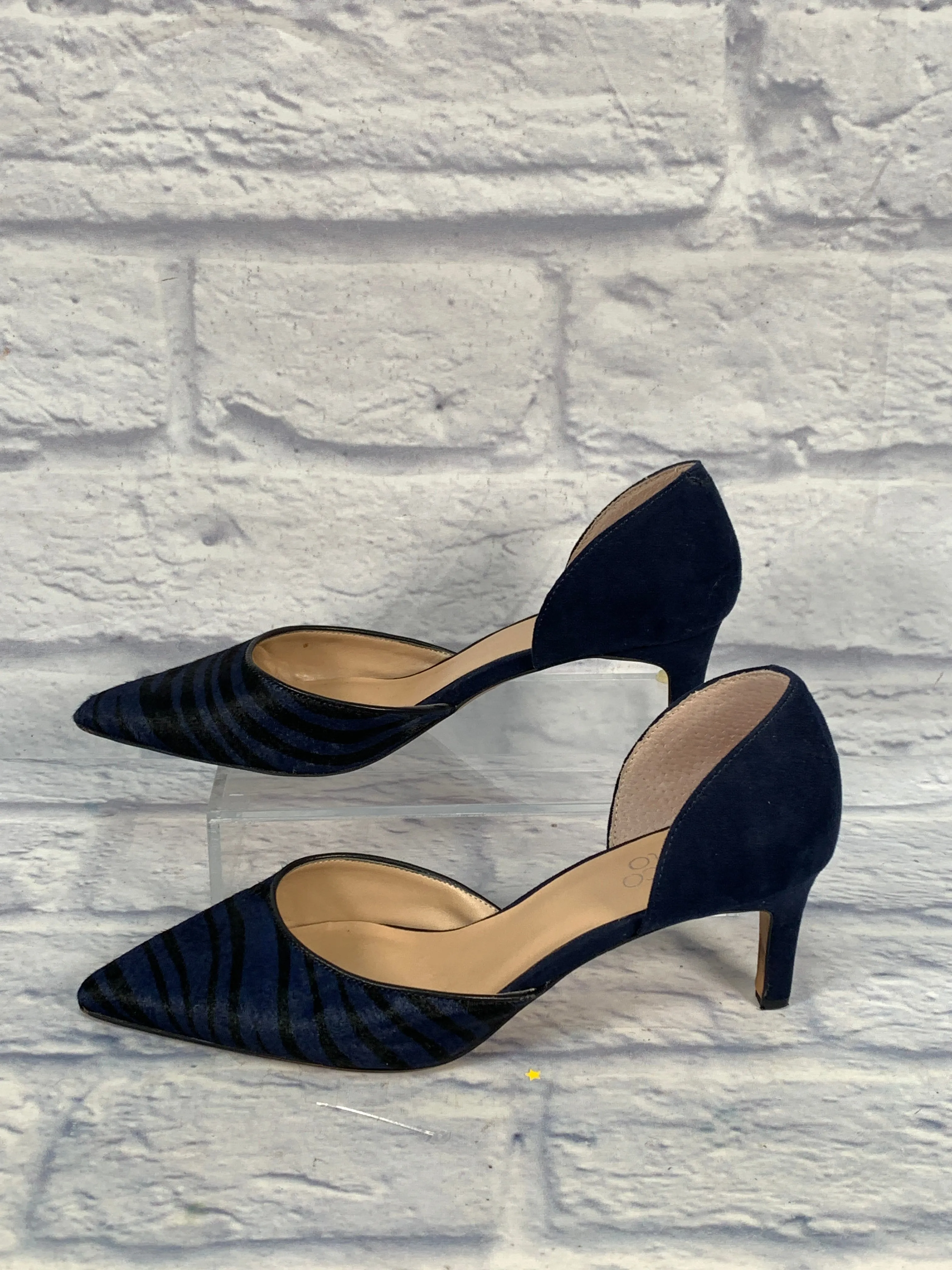 Shoes Heels Kitten By Franco Sarto In Black & Blue, Size: 9.5 franco sarto