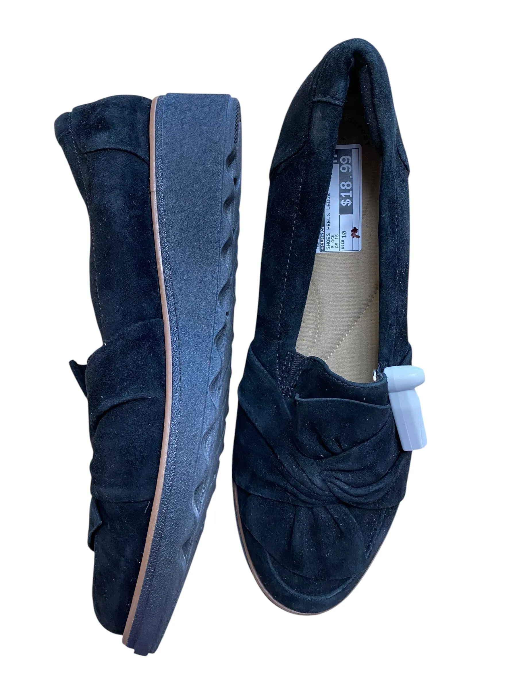 Shoes Heels Wedge By Clarks In Black, Size: 10 clarks