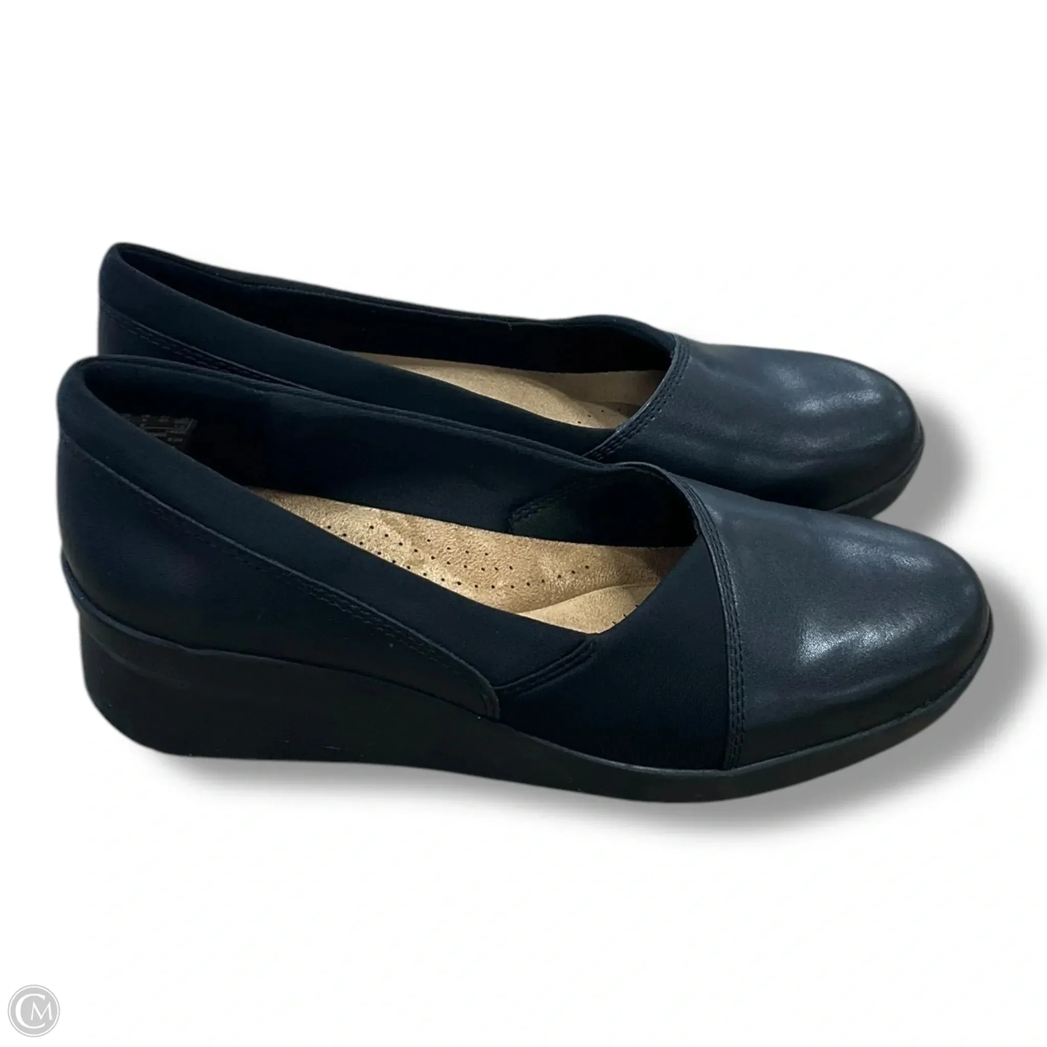 Shoes Heels Wedge By Clarks In Black, Size: 9 clarks