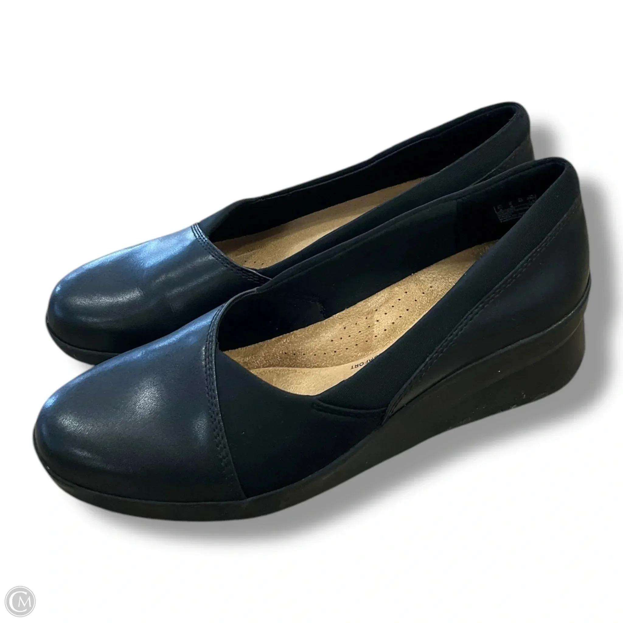 Shoes Heels Wedge By Clarks In Black, Size: 9 clarks