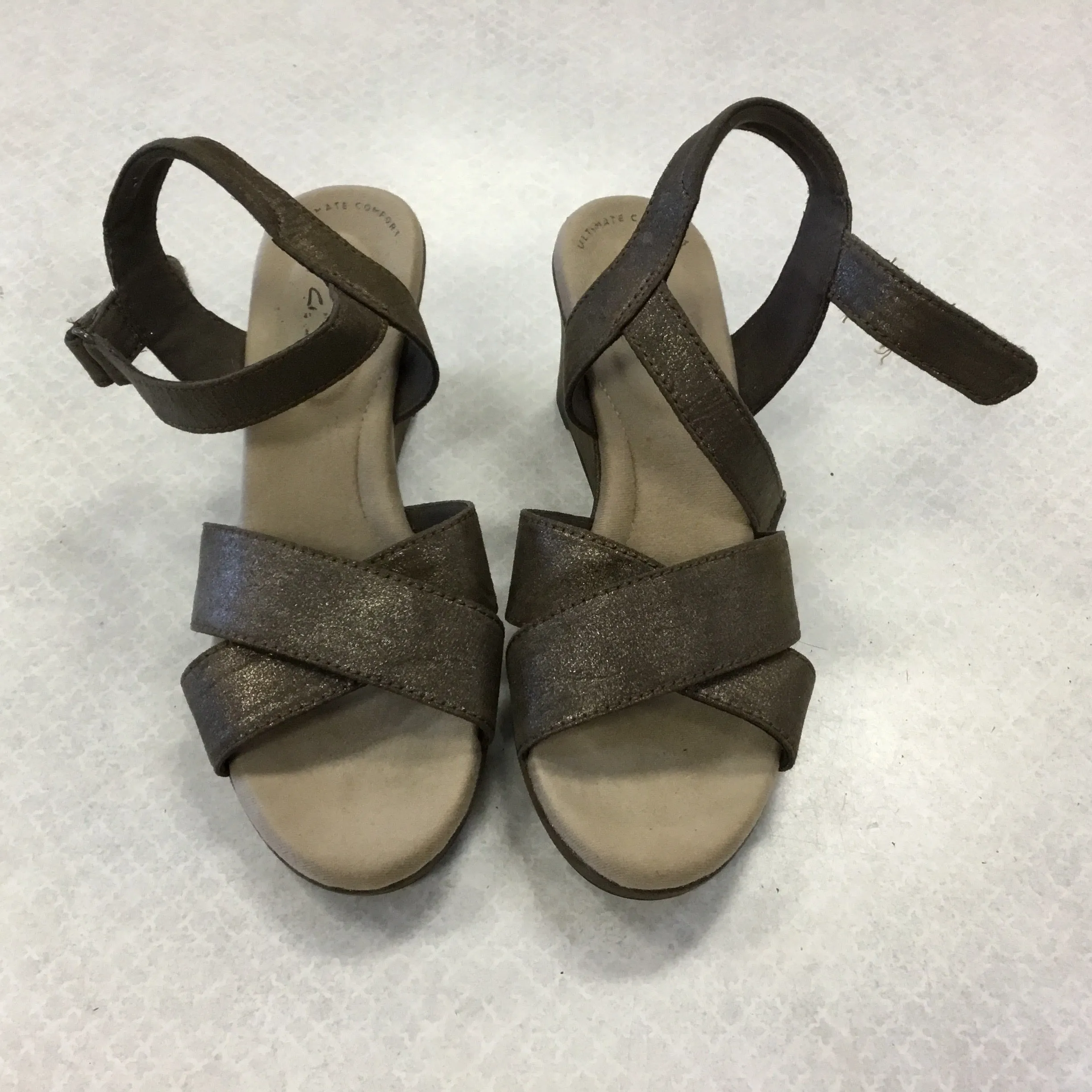 Shoes Heels Wedge By Clarks In Brown, Size: 6 clarks