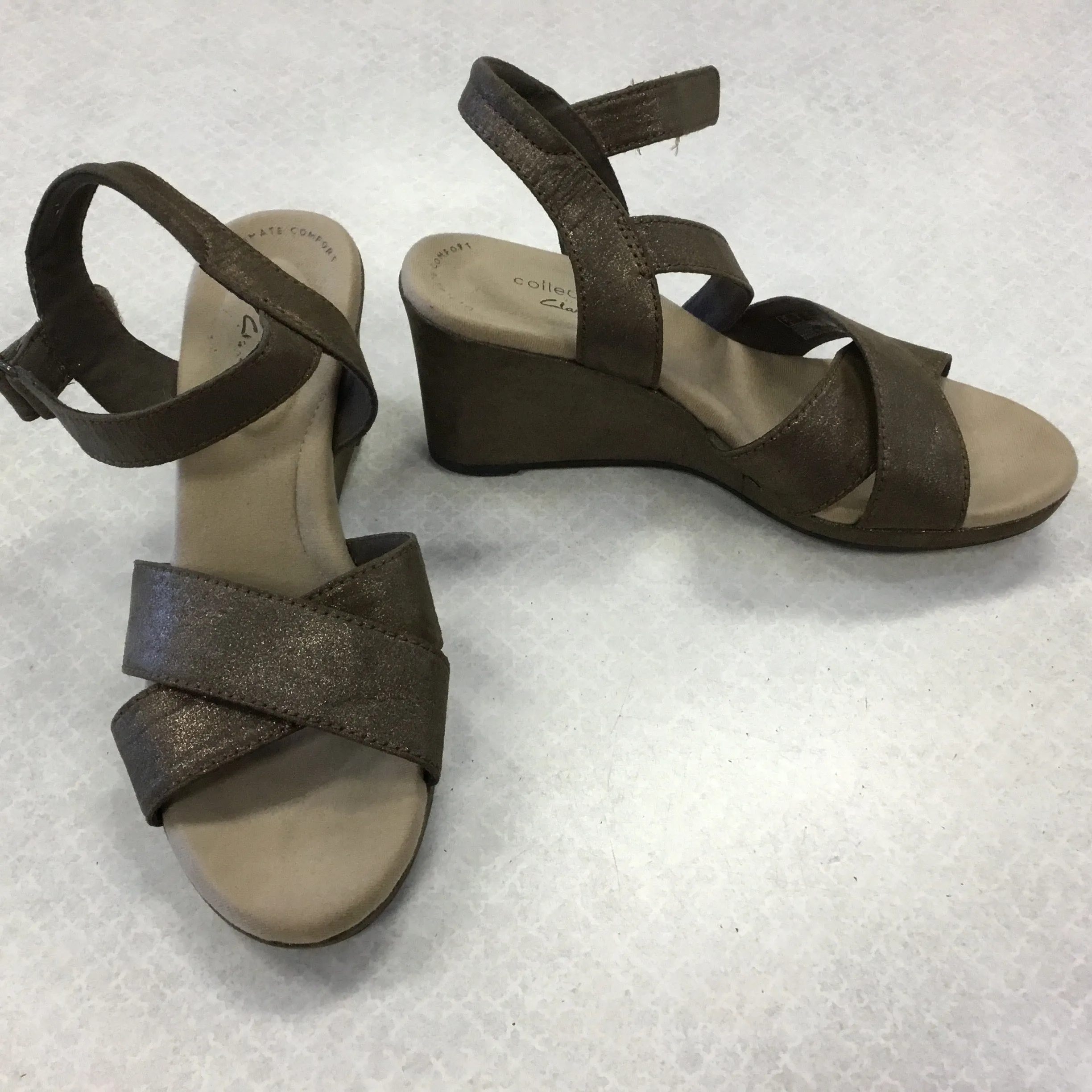 Shoes Heels Wedge By Clarks In Brown, Size: 6 clarks