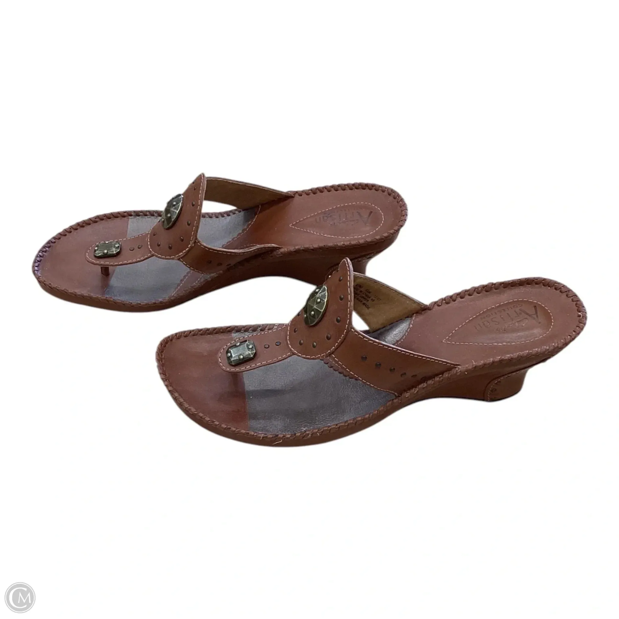 Shoes Heels Wedge By Clarks In Brown, Size: 8.5 clarks