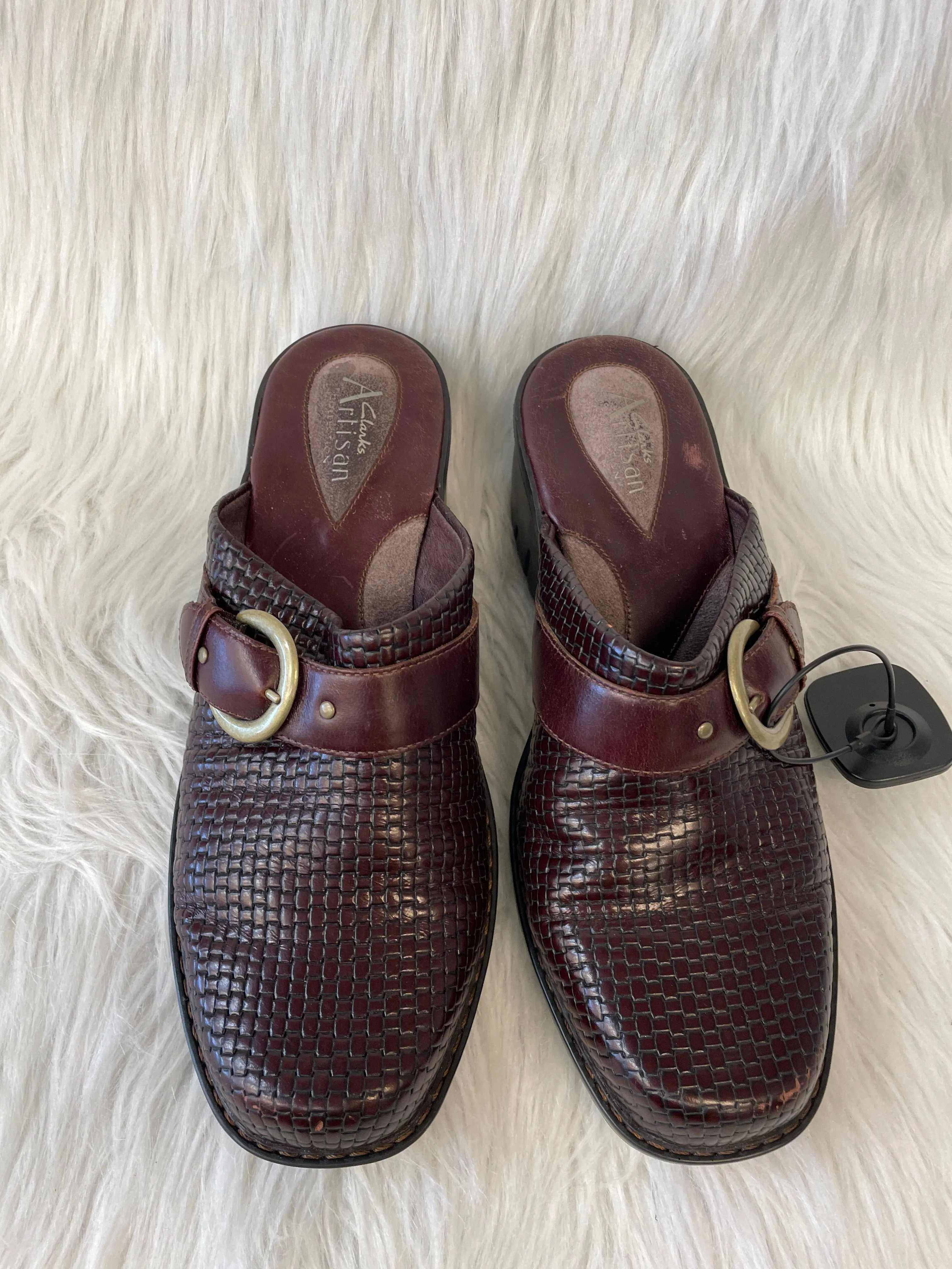 Shoes Heels Wedge By Clarks In Brown, Size: 9.5 clarks