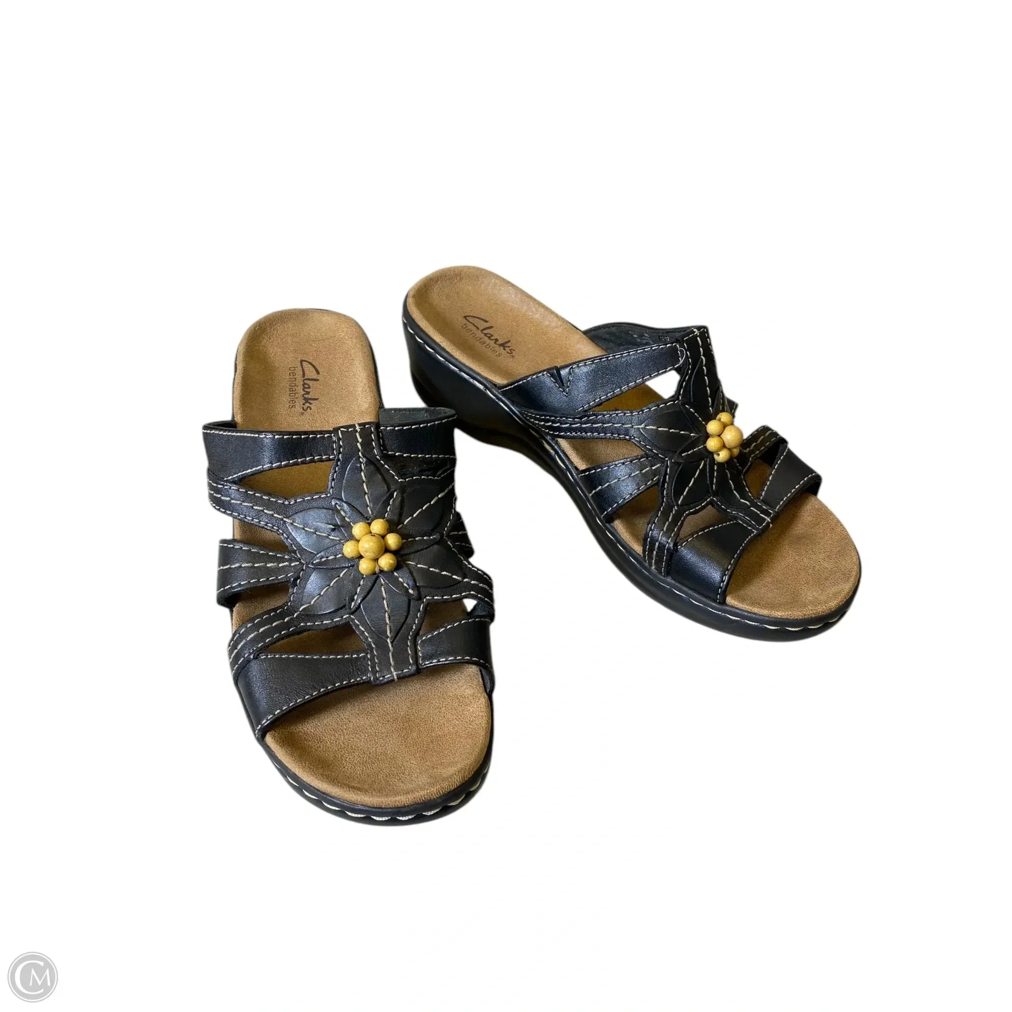 Shoes Heels Wedge By Clarks In Brown, Size: 9.5 clarks
