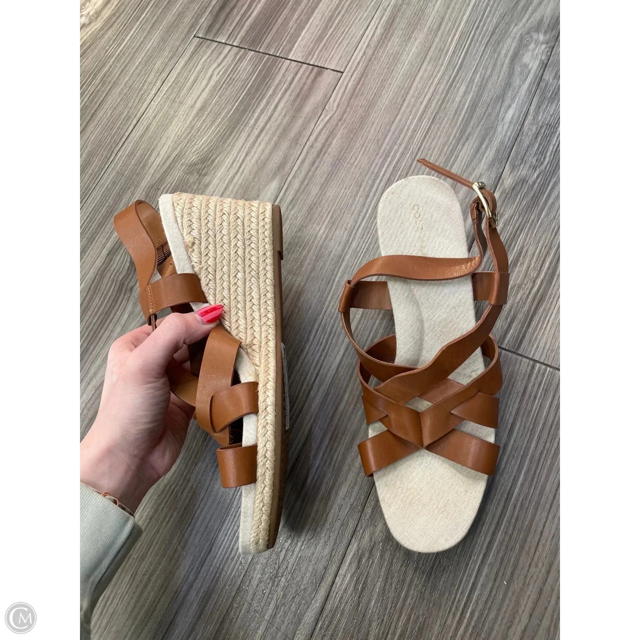 Shoes Heels Wedge By Cole-haan In Brown, Size: 8 cole haan