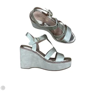 Shoes Heels Wedge By Cole-haan In Silver, Size: 9.5 cole haan