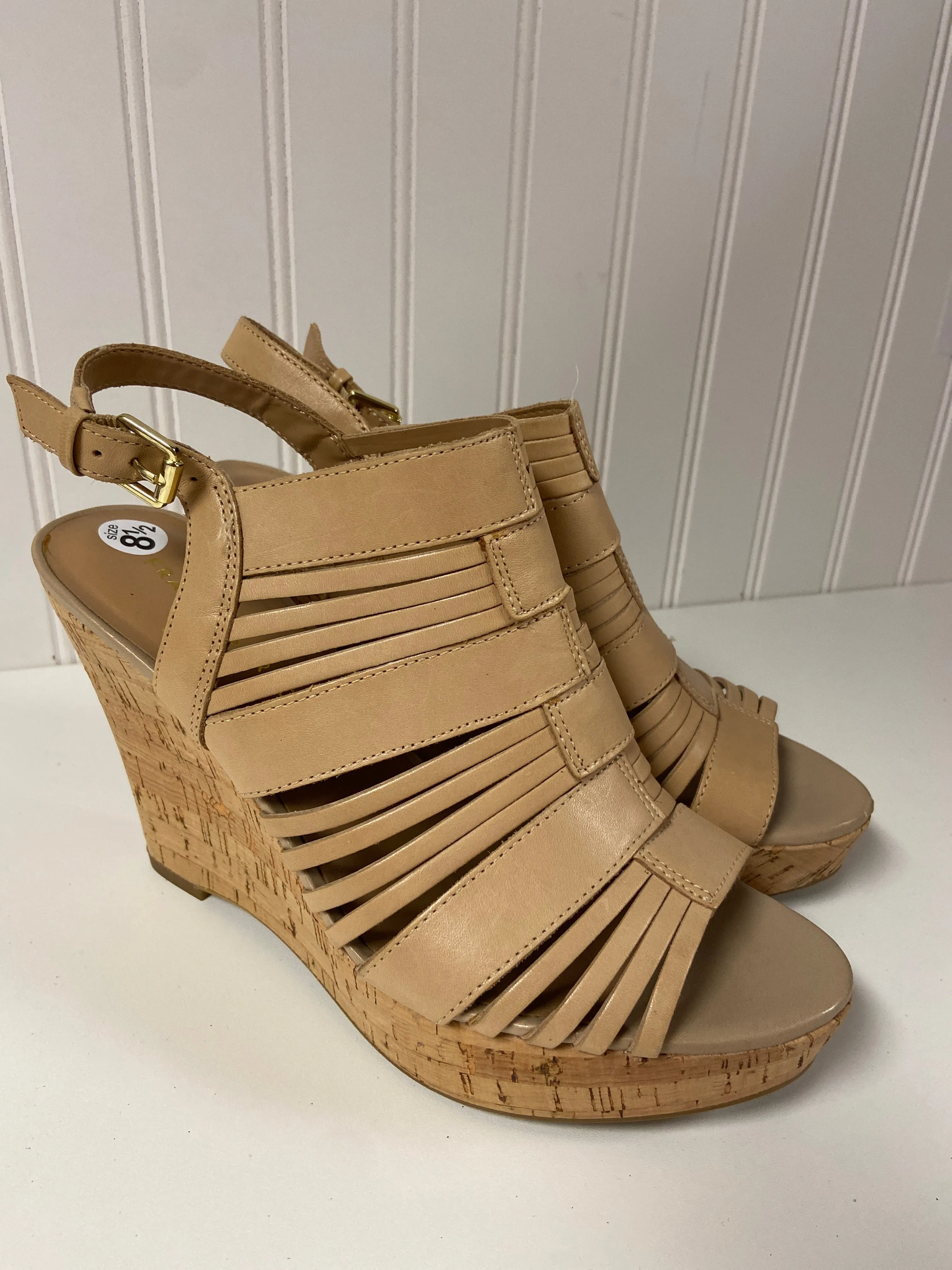 Shoes Heels Wedge By Franco Sarto In Tan, Size: 8.5 franco sarto