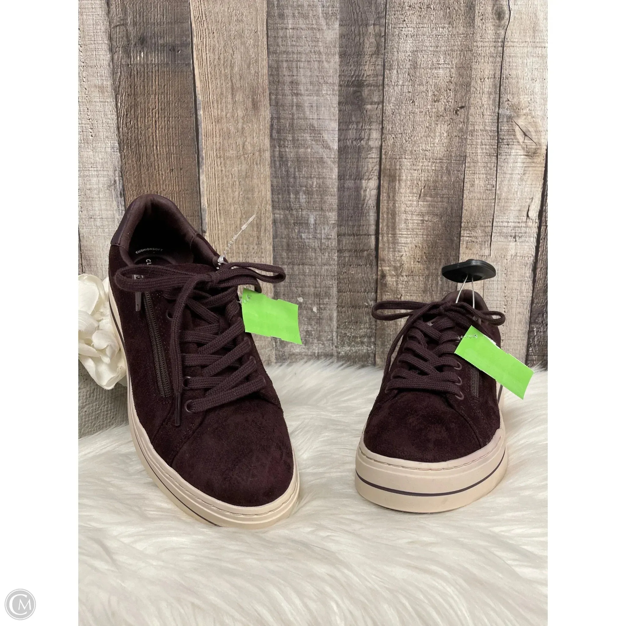 Shoes Sneakers By Clarks In Maroon, Size: 7.5 clarks