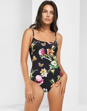 Siciliana Soft Cup Swimsuit - Black-Brights underwired swimsuits for women, supportive swimwear tops