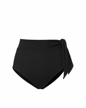 Side Tie High Waist Bottom Black Texture high waist swimwear women, swimsuit for women beachwear