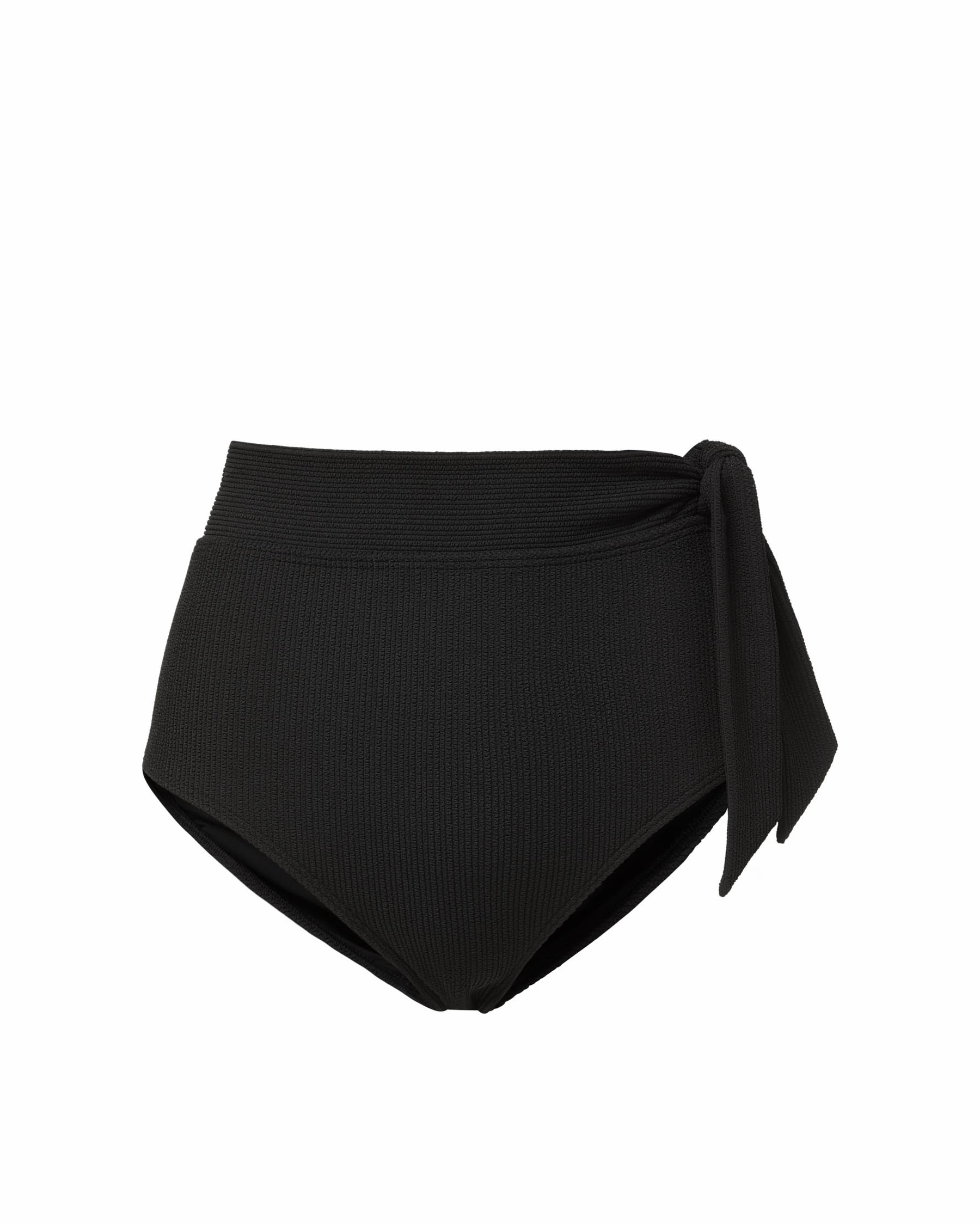 Side Tie High Waist Bottom Black Texture high waist swimwear women, swimsuit for women beachwear