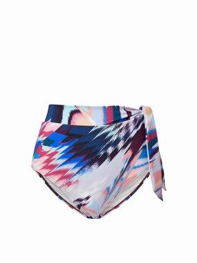 Side Tie High Waist Bottom Mosaic high waist swimwear women, swimsuit for women beachwear