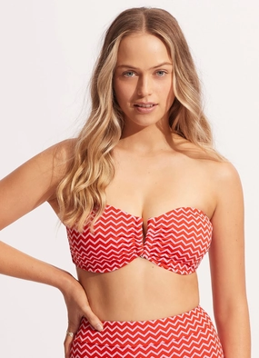 Sienna DD "U" Tube - Chilli Red flattering swimwear women, comfortable swimwear for women