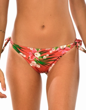 Sienna Mikta Tie Bikini Bottom - Paprika swim shorts for women, stretch fit swim bottoms