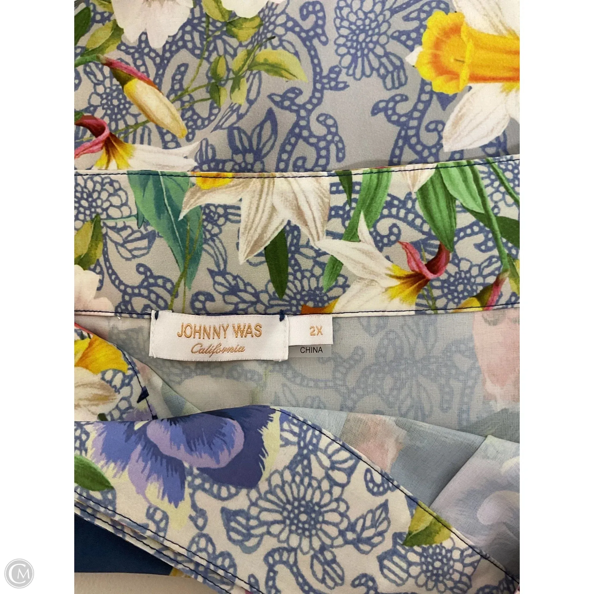 Skirt Mini & Short By Johnny Was In Blue, Size: 2x Johnny Was Clothing