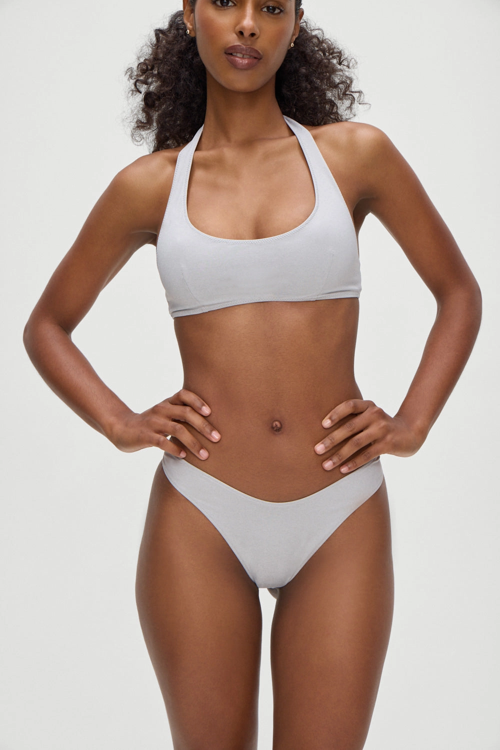 Skyler Bikini Top - Heather Grey womens printed swimsuits, beach ready swimwear ladies