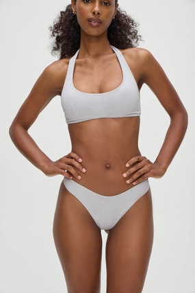 Skyler Bikini Top - Heather Grey swim tops for women, bikini tops with support