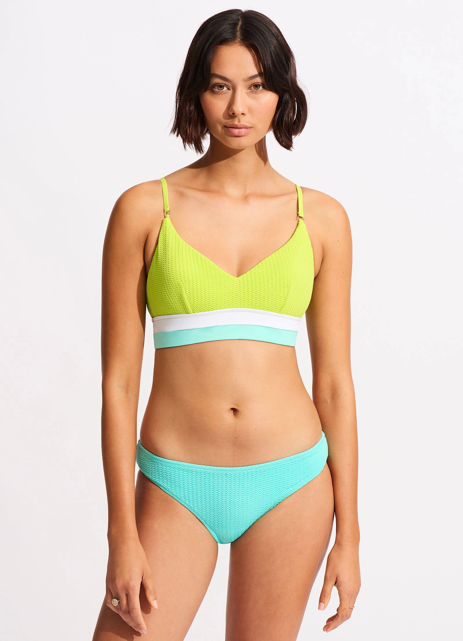 Slice Of Splice Bralette - Lime Burst two-piece bikinis for women, trendy bikinis for beachwear