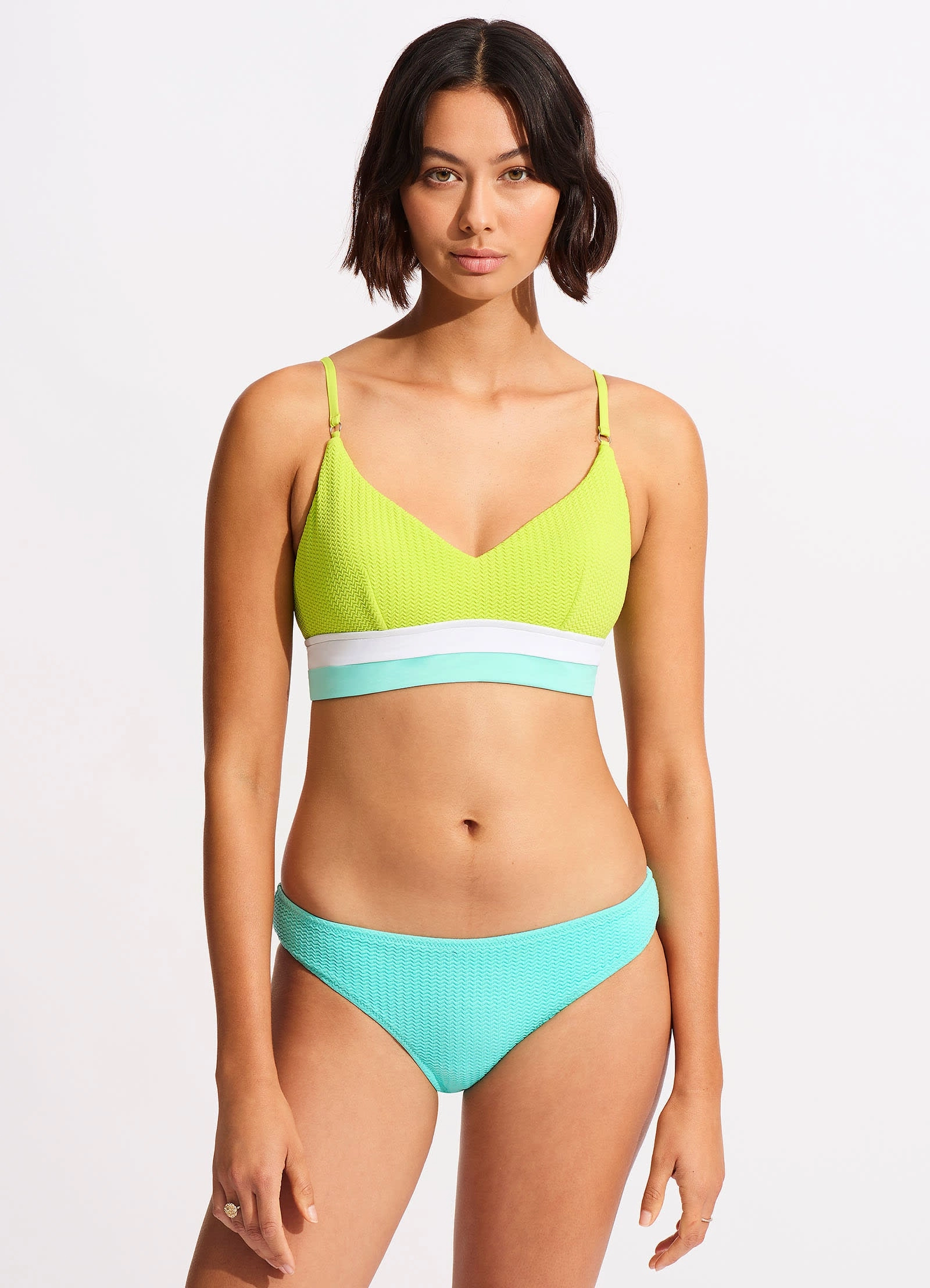 Slice Of Splice Bralette - Lime Burst modern womens swimwear, one piece swimsuits women