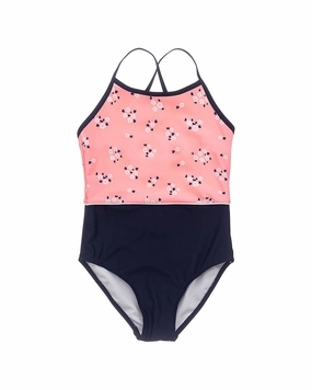 Snapper Rock Ditsy Classic Crossback Swimsuit stylish teen girl swimsuits, teen girls swimwear sets