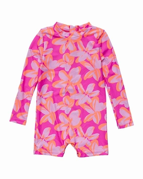 Snapper Rock Hibiscus Hype Sunsuit stylish teen girl swimsuits, teen girls swimwear sets