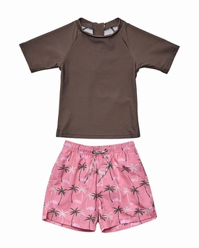 Snapper Rock Palm Paradise Sustainable Baby Swim Set boys swimwear sets, boys swim trunks