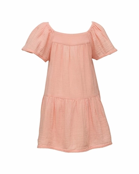 Snapper Rock Peach Flutter Sleeve Beach Dress stylish teen girl swimsuits, teen girls swimwear sets