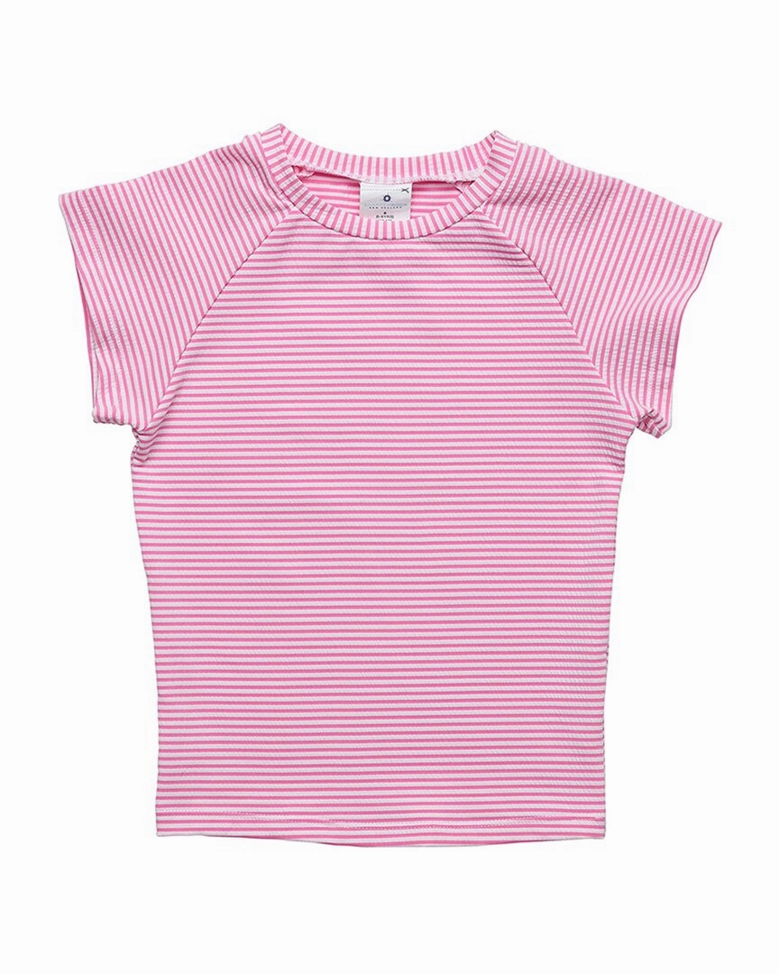 Snapper Rock Raspberry Stripe Rash Top cute swimsuits for teen girls, modest teen swimwear