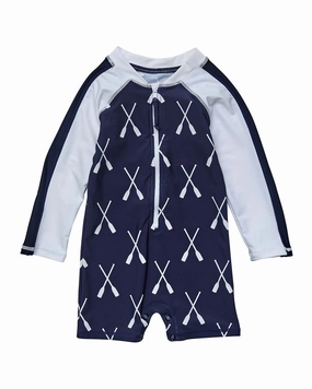 Snapper Rock Riviera Rowers Sunsuit boys swimwear sets, boys swim trunks