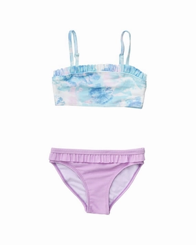 Snapper Rock Sky Dye Frilled Bandeau Bikini cute swimsuits for teen girls, modest teen swimwear