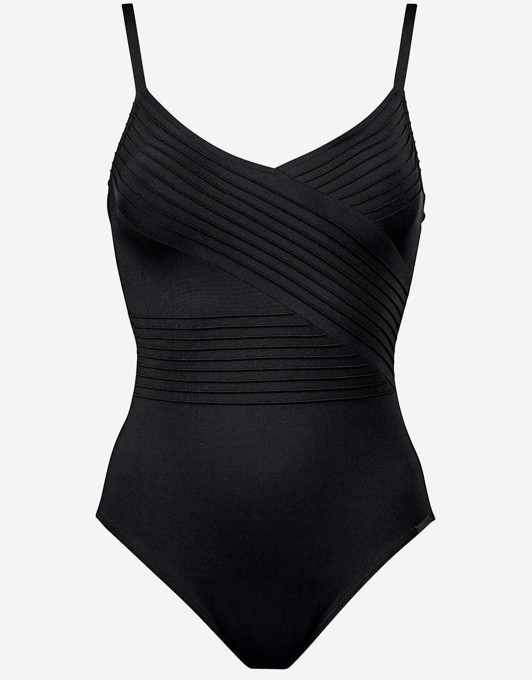 Softline Wrap Swimsuit - Black high neck swimsuits women, modest high neck swimwear