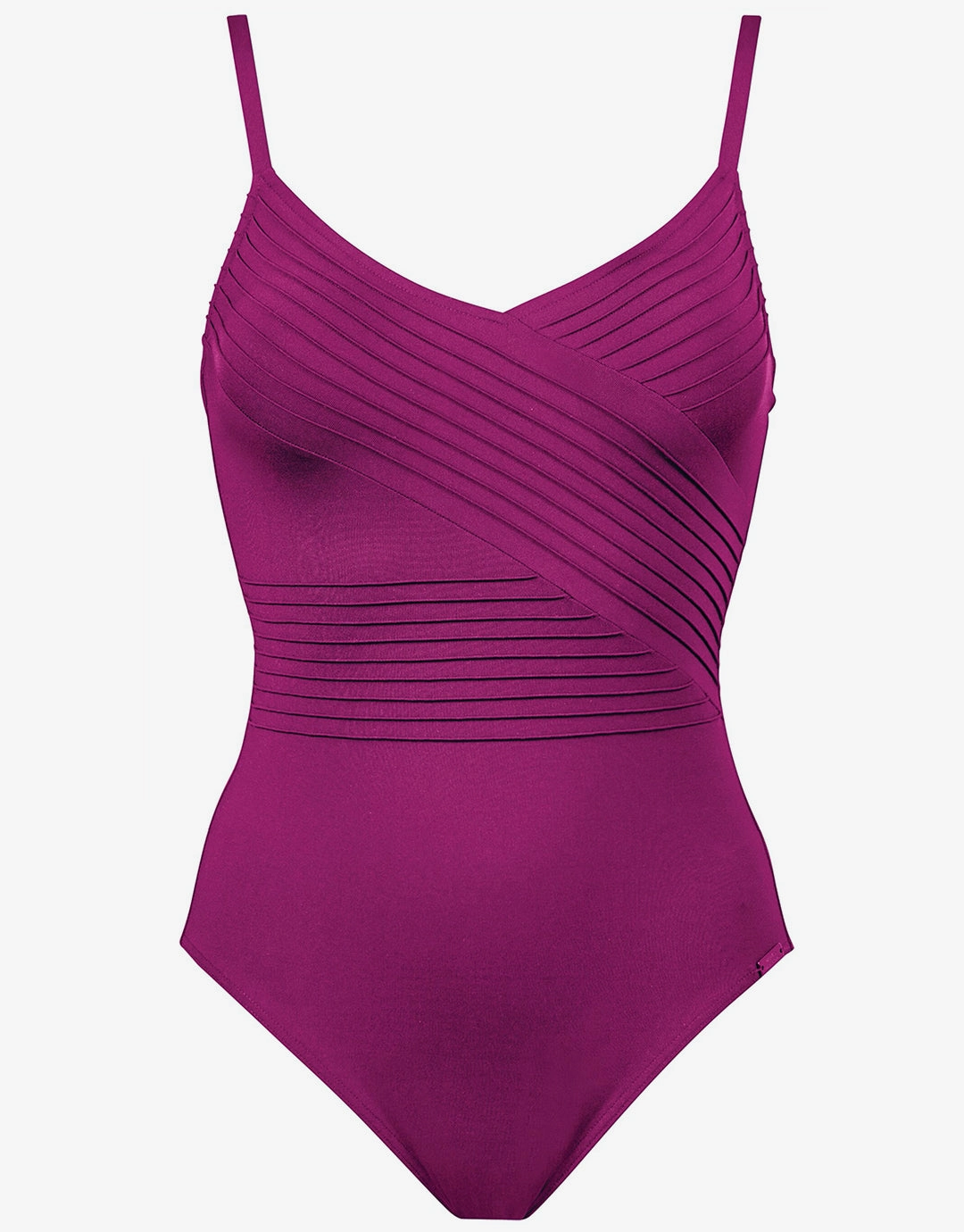 Softline Wrap Swimsuit - Magenta high neck swimsuits women, modest high neck swimwear